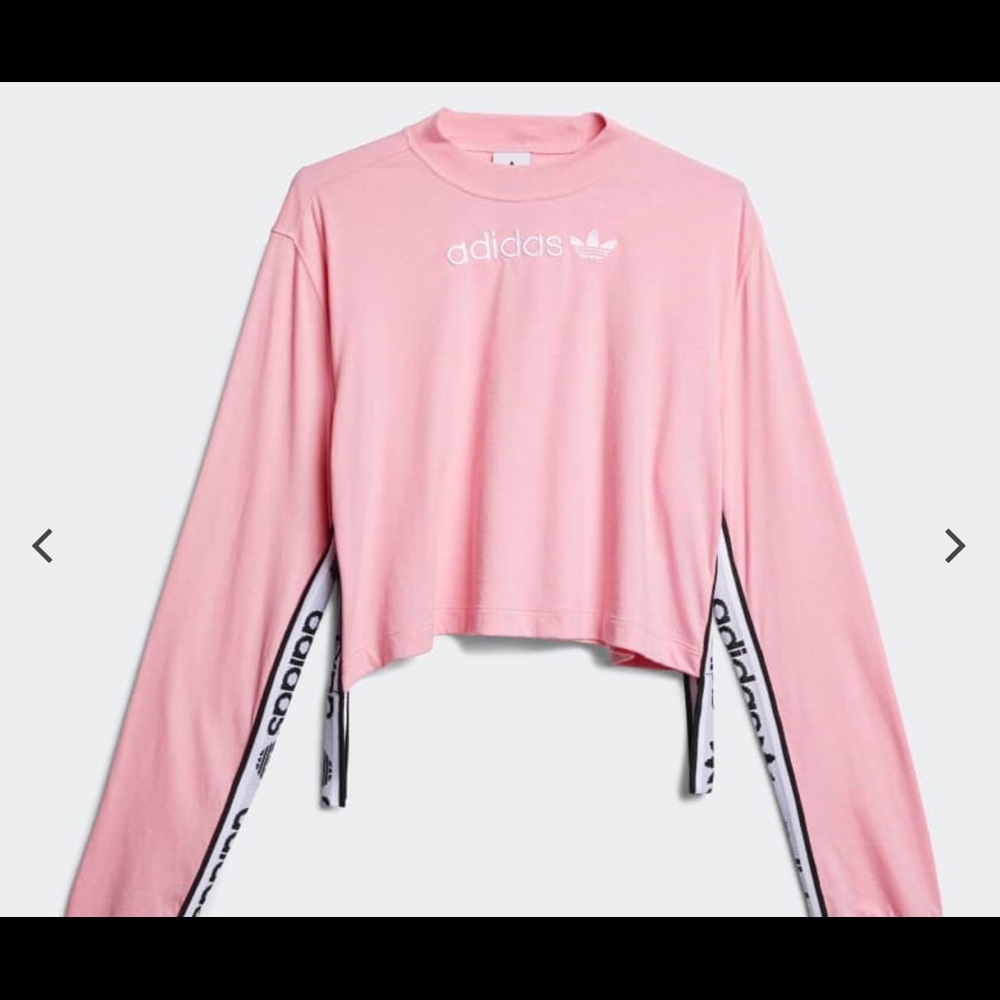 NWT. Adidas cropped tape tee- small